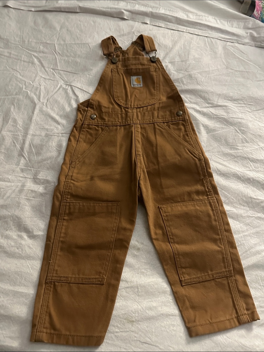 Carhartt Kids Caramel Brown Overalls with Front Pocket